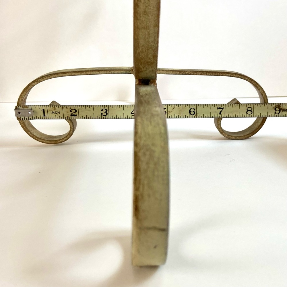 Antiqued Brushed Gold Iron Scroll Candelabra - Picture 6 of 12